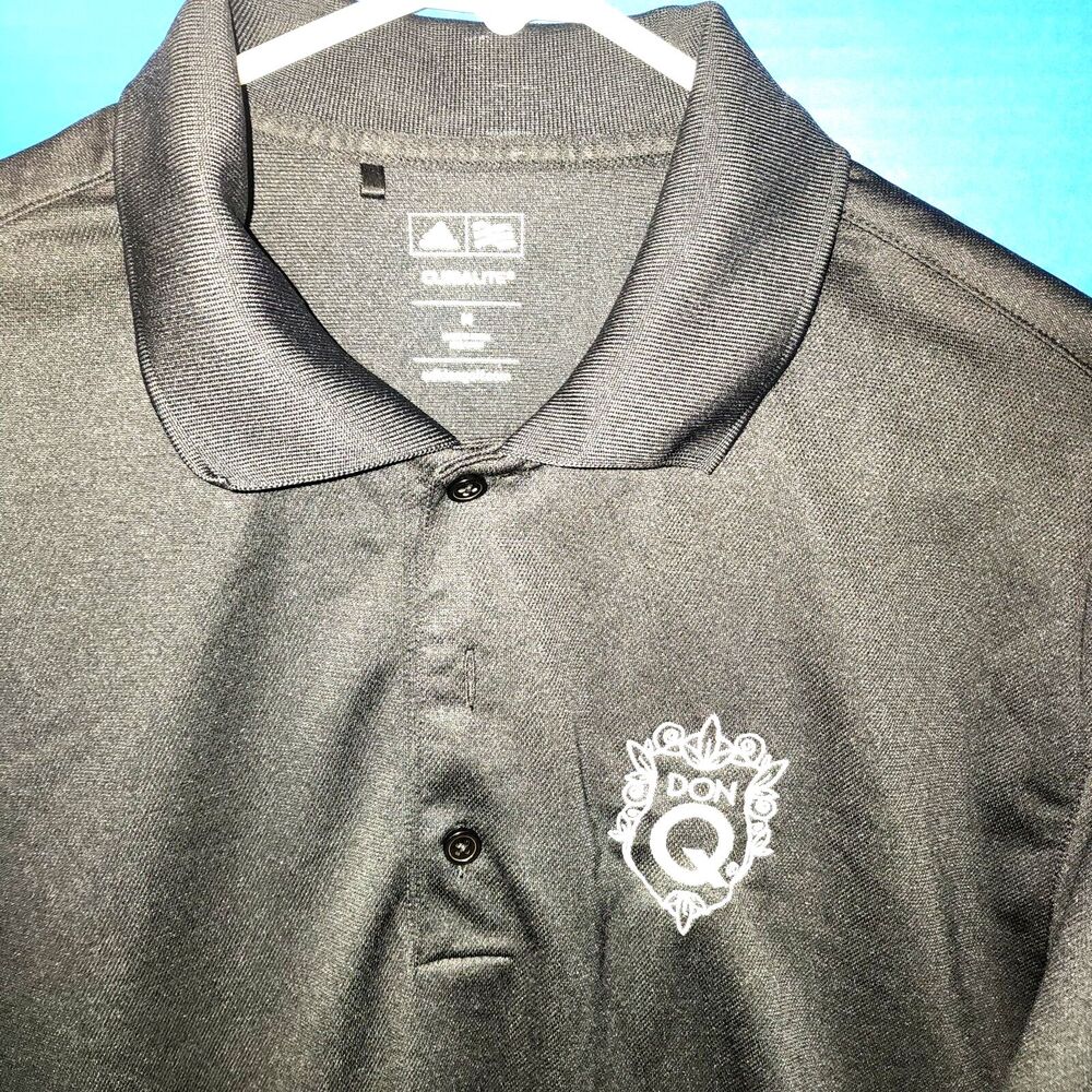 Adidas Climalite Don Q Logo Short Sleeve Men's Golf Polo Shirt Black Size M